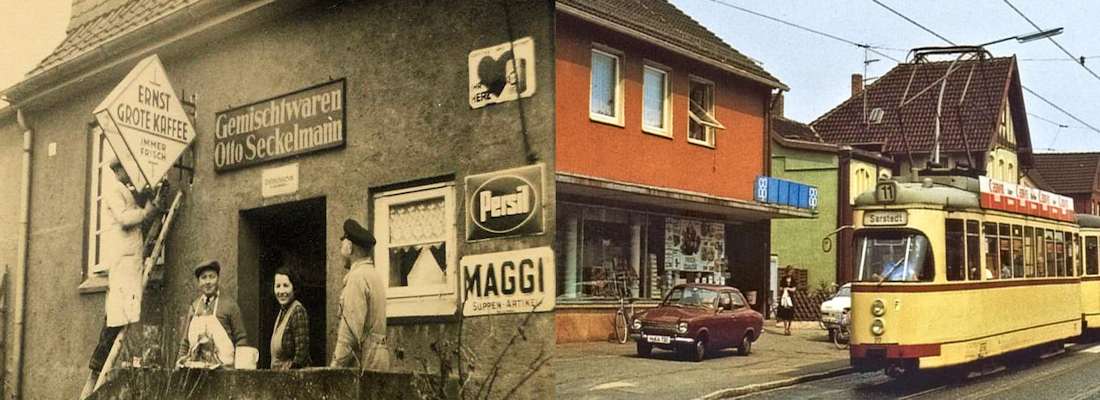 Häuser, in denen Geschäfte beheimatet sind