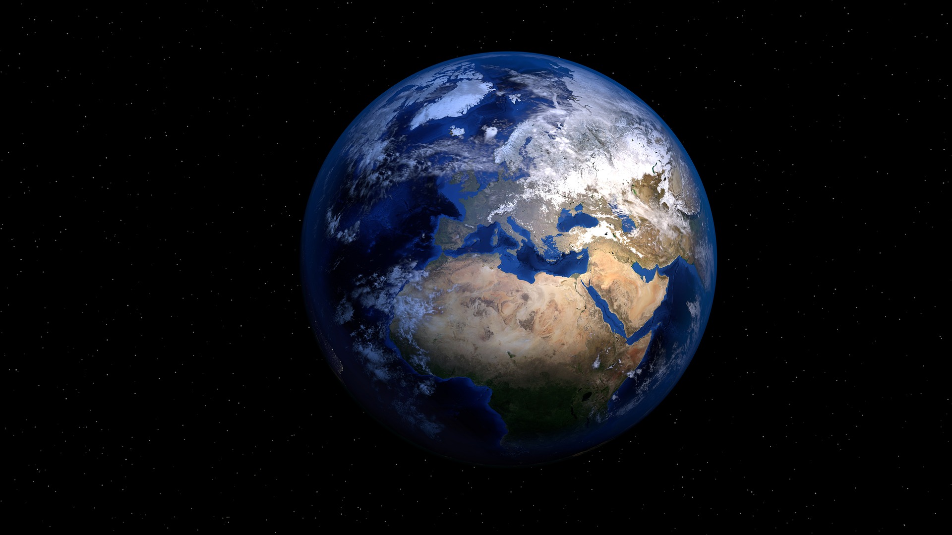 Die Erde aus dem Weltall aufgenommen.