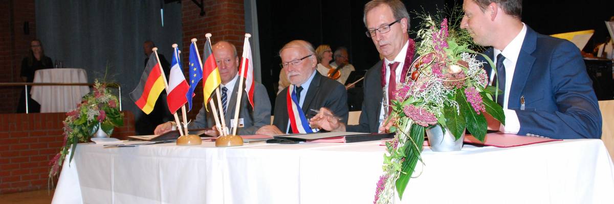 Fred Mahro (Guben), Marc Massion (Grand Quevilly), Jürgen Köhne (Laatzen), Bartlomiej Bartczak (Gubin) (v.l.n.r.)