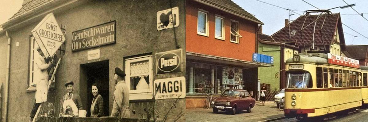 Häuser, in denen Geschäfte beheimatet sind