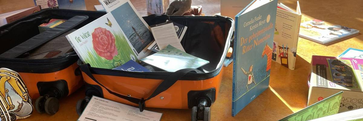 Es stehen auf dem Boden verschiedene, aktuelle Bücher zum Thema Vorurteilsbewusste Bildung und Erziehung. Die Fachkräfte können sich die Bücher ansehen.
