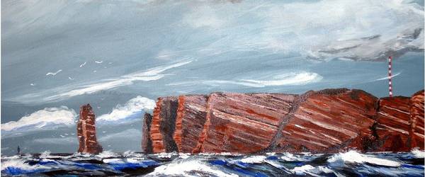 gezeichnetes Bild der Insel Helgoland