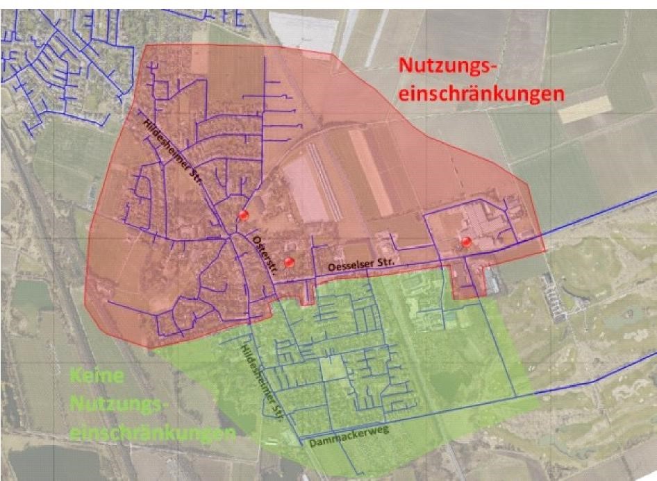 Trinkwassereinschränkung ©Enercity Darstellung der Gebiete, in denen das Trinkwasser nicht genutzt werden darf.