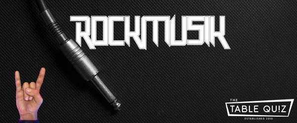 Audiokabel und Rockerhand, Rockmusik, Table Quiz Logo