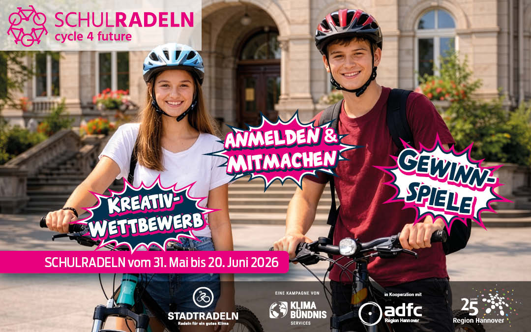 Schülerinnen und Schüler auf Fahrrädern