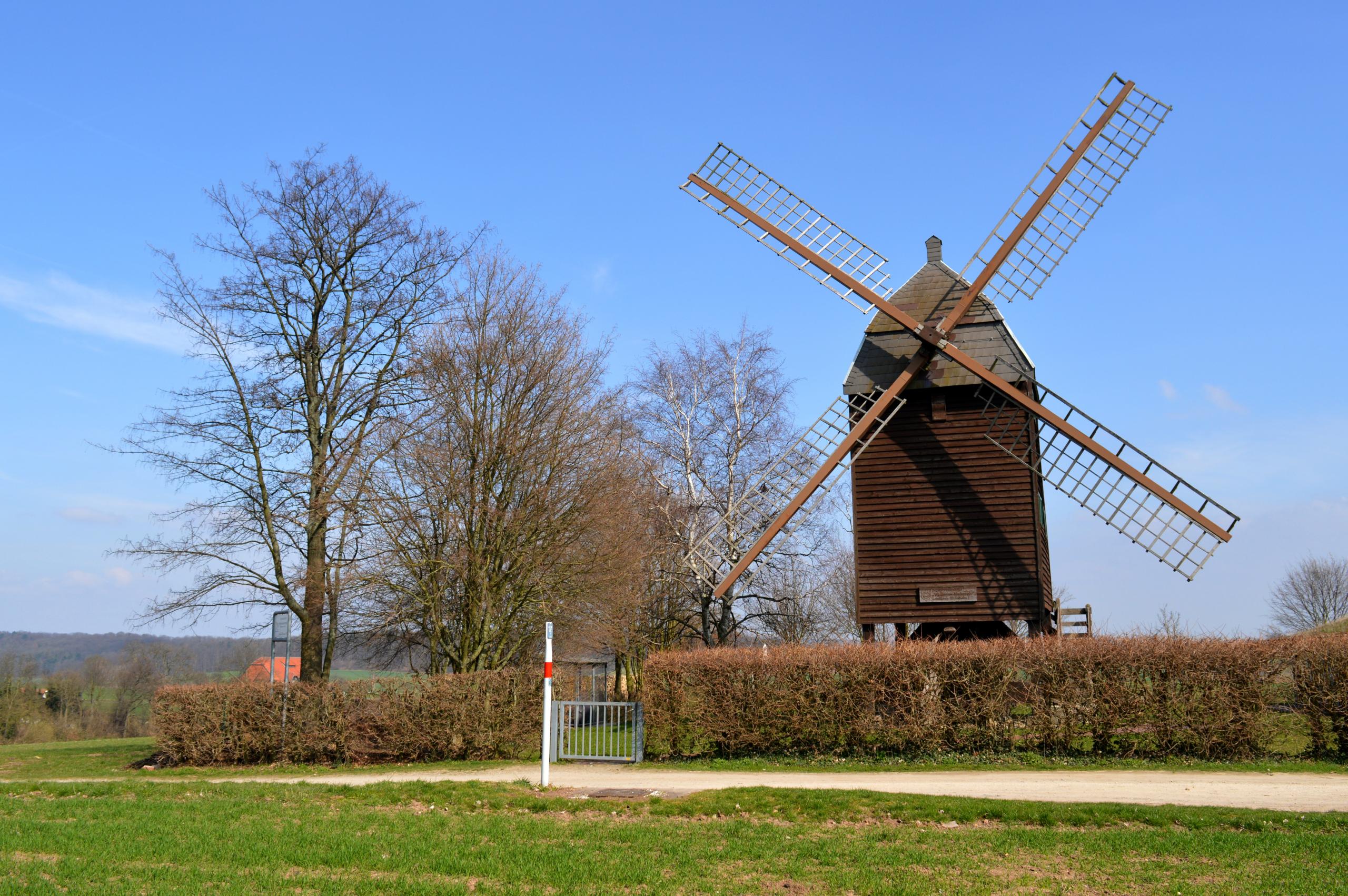 Landschaftsaufnahme der Windmühle Marienrode