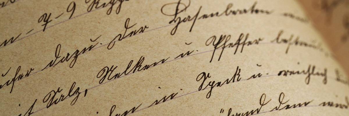 handbeschriebene Buchseite