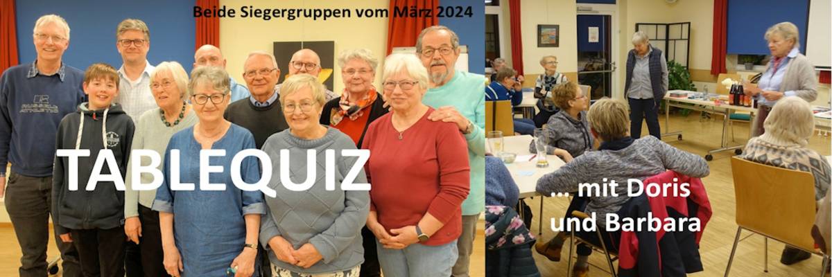 Bildercollage des vergangenen Tabelquiz´. Die Siegergruppe ist unter anderem abgebildet.
