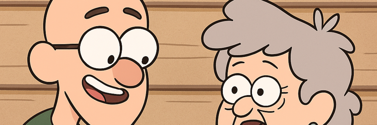 Ein Mann zeigt einer älteren Dame einen E-Reader