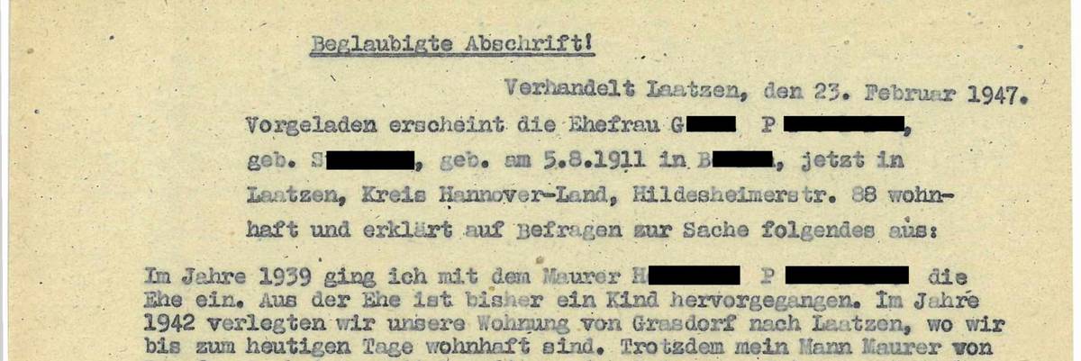 Brief: beglaubigte Abschrift