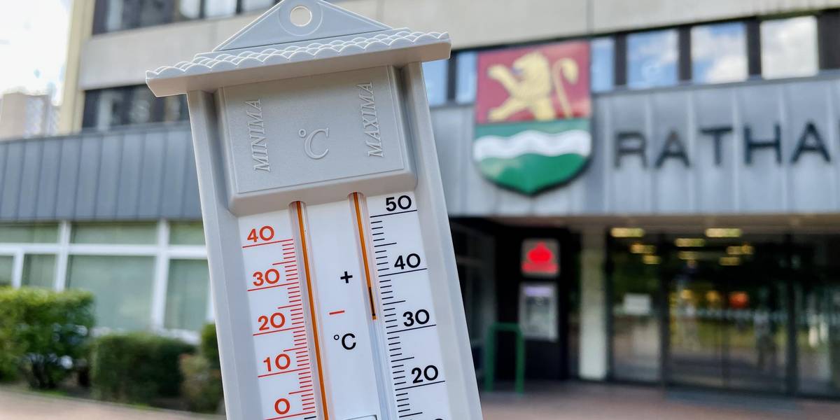 Thermometer: Mehr als 30 Grad Celsius auf dem Marktplatz gemessen.