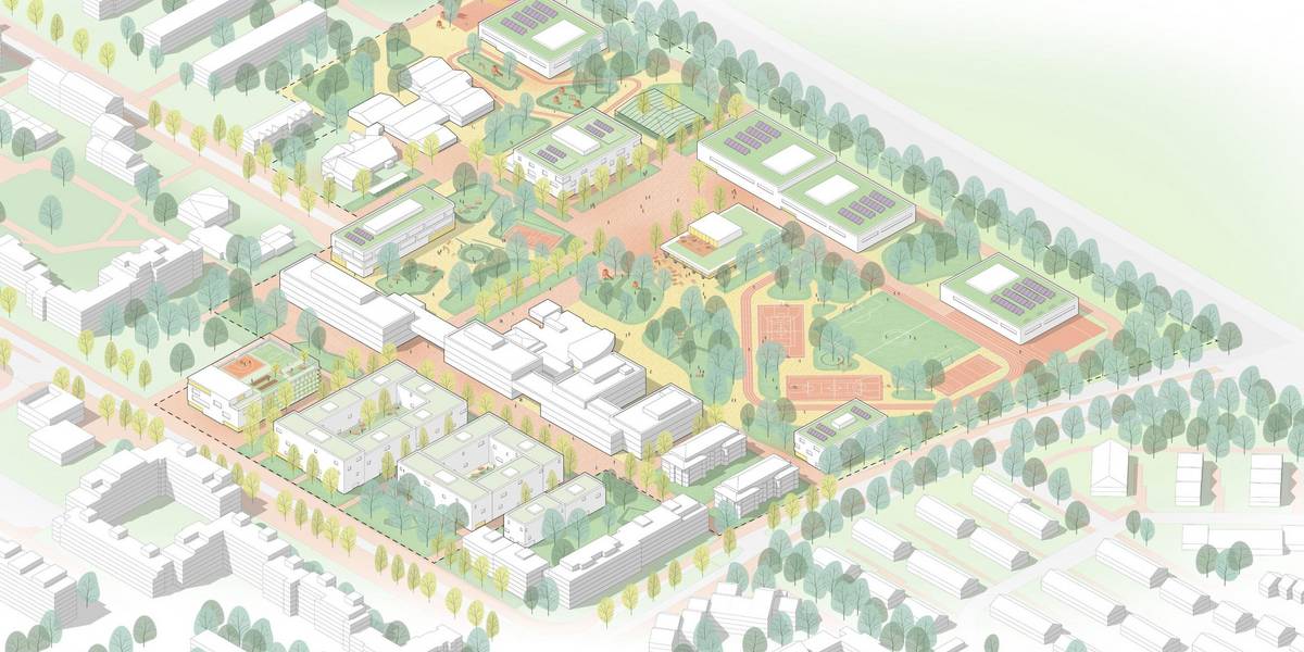 Plan des Bildungscampus als Draufsicht