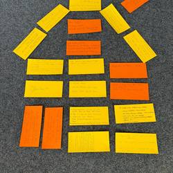 Es liegen Metaplankarten auf dem Boden.