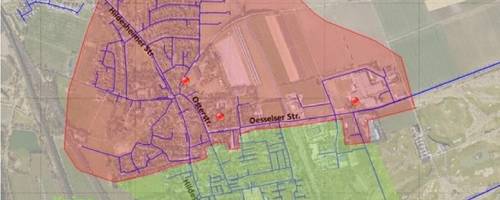 Darstellung der Gebiete, in denen das Trinkwasser nicht genutzt werden darf.