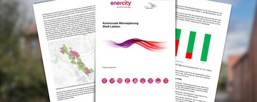 Hervorhebung von drei Einzelseiten, die exemplarisch für den Erläuterungsbericht zur kommunalen Wärmeplanung stehen.