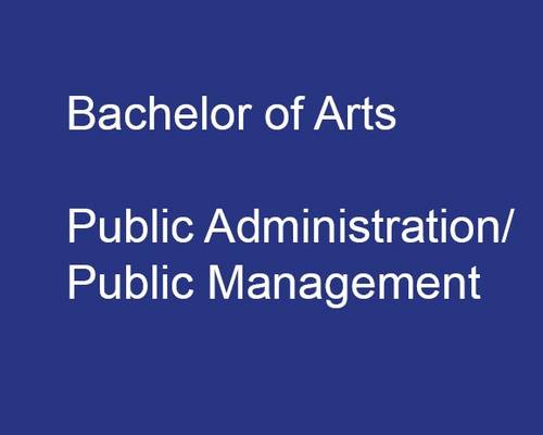 Bachelor of Arts - Public Administration/ Public Management
